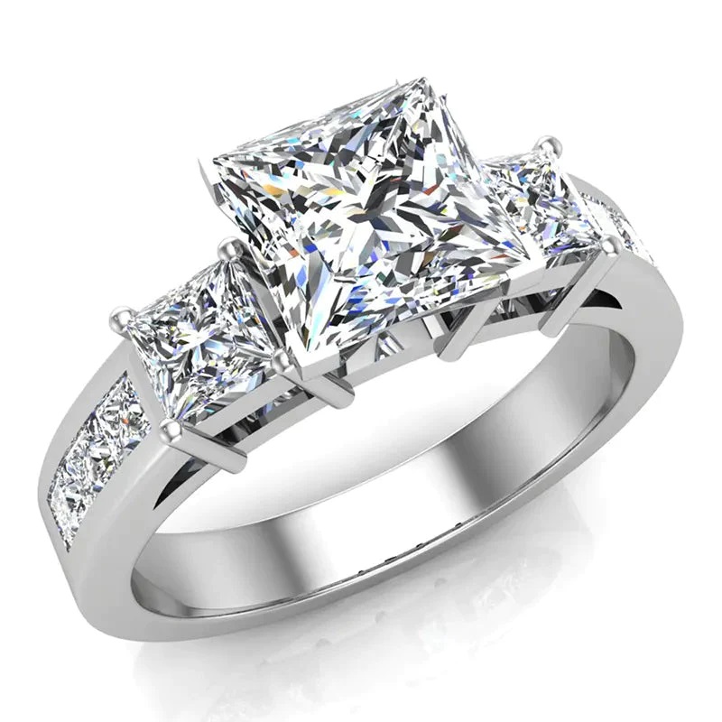 1 CT. T.W. Diamond Past Present Future® Engagement Ring in 14K White Gold |  Zales