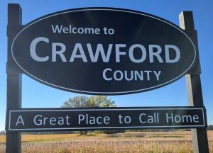 Welcome sign for Crawford County