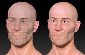面部重建与骷髅透明版的比较