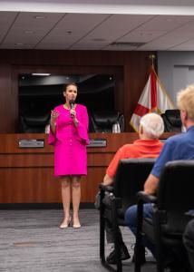 Victoria Speaking as Commissioner for First Time