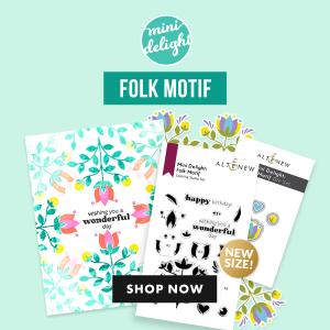 Make stunning, larger-than-life projects with this month's Mini Delight: Folk Motif Stamp & Die Set!