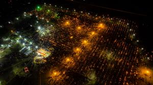 Aerial Image of Tens of thousands of candles lit during a Memorial event held in Northern Sri Lanka for Tamil soldiers who died during the civil war in Sri Lanka