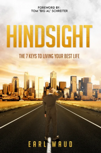 The image shows the artwork for the book; Hindsight.