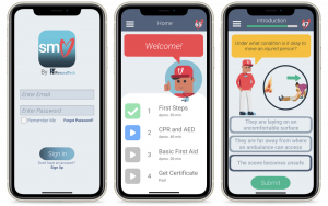 With ResusciTech's Smart Certification app, you can watch short videos, complete learning activities, and practice CPR chest compressions with feedback.