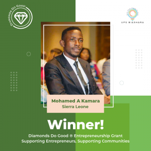 Mohamed A Kamara UPG Biashara Grant winner