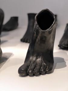 Close-up of one of the ceramic feet in Silent Waters, by artist Pritika Chowdhry
