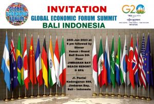Global Economic Forum at Bali, Indonesia.