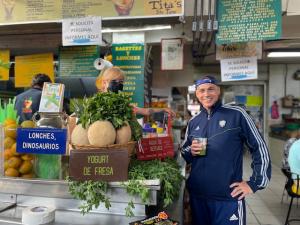 Antonio Soave Filming "The Soccer Academy" at a Market in Guadalajara, Mexico