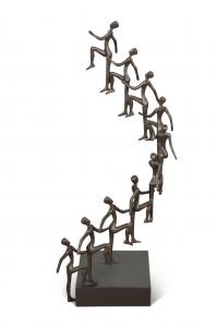 Artist proof’s bronze sculpture on a brass base by Tolla Inbar (German/Israeli), titled Sky is the Limit, impressive at 45 ½ inches tall by 19 inches wide, #8 of 8 ($20,570).