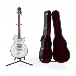Gibson Brand, Inc. (American, founded 1902) one-of-a-kind Les Paul custom model LPSPSC electric guitar, with original case and stand. The personalized serial # was JK 001 ($7,865).