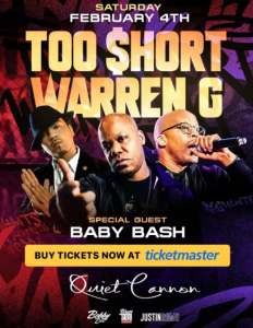 BOBBY DEE PRESENTS: TOO $HORT WARREN G & BABY BASH CONCERT