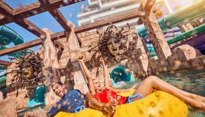 couple on raft on a ride at Aquaventure