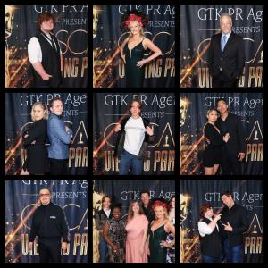 Oscar Viewing Party: Top Right: Grayson Thorne Kilpatrick, Eve Austin, Dave Shecter, Middle Row: Bailey Zimmerman,Victor Zlatkus,  Desiree Green and Esmil Encarnacion. Bottom Row, Nana Churcher, Jason Zlatkus, Lori Zlatkus, Even Austin, Grayson Thorne Kilpatrick a