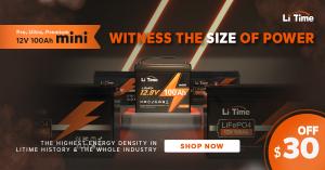 LiTime 12V 100Ah Mini: The industry's highest energy density LiFePO4 battery