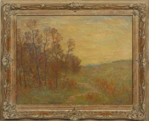 Oil on canvas painting by Gustave Courbet (French, 1819-1877), titled Autumn Landscape, signed “G. Courbet” lower right, 15 ½ inches by 19 ½ inches (canvas) (est. $10,000-$20,000)