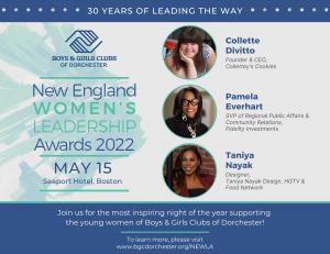 NEWLA award winners Taniya Nayak, Collette DiVitto and Pamela Everhart
