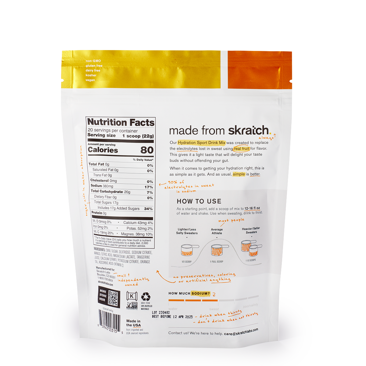 Skratch Labs Introduces Seasonal Flavor of Hydration Sport Drink Mix: Mango  + Tangerine