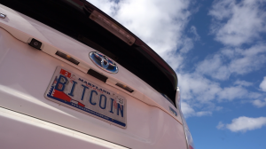 Iconic "BITCOIN" License Plate