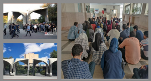 Tehran University students held a sit-in on Tuesday to protest the summoning of over ten of their classmates by campus authorities as officials continue their pressures on the students’ attire.