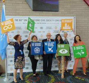 Resilience was featured at the 68th United Nations Civil Society Conference in Salt Lake City, Utah and is shown here with other important environmental leaders