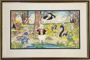 This sweet and colorful Harrison Cady watercolor and ink drawing of Peter Rabbit sold for $2,600 in Briggs Auction’s January Peter Rabbit Collection auction.