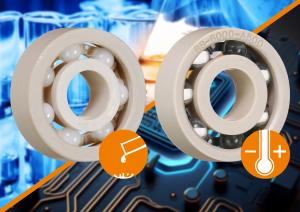 The new igus cage and ball materials for the high-temperature range allow for longer maintenance cycles and greater reliability in the chemical and semiconductor industries. (Source: igus, Inc.)