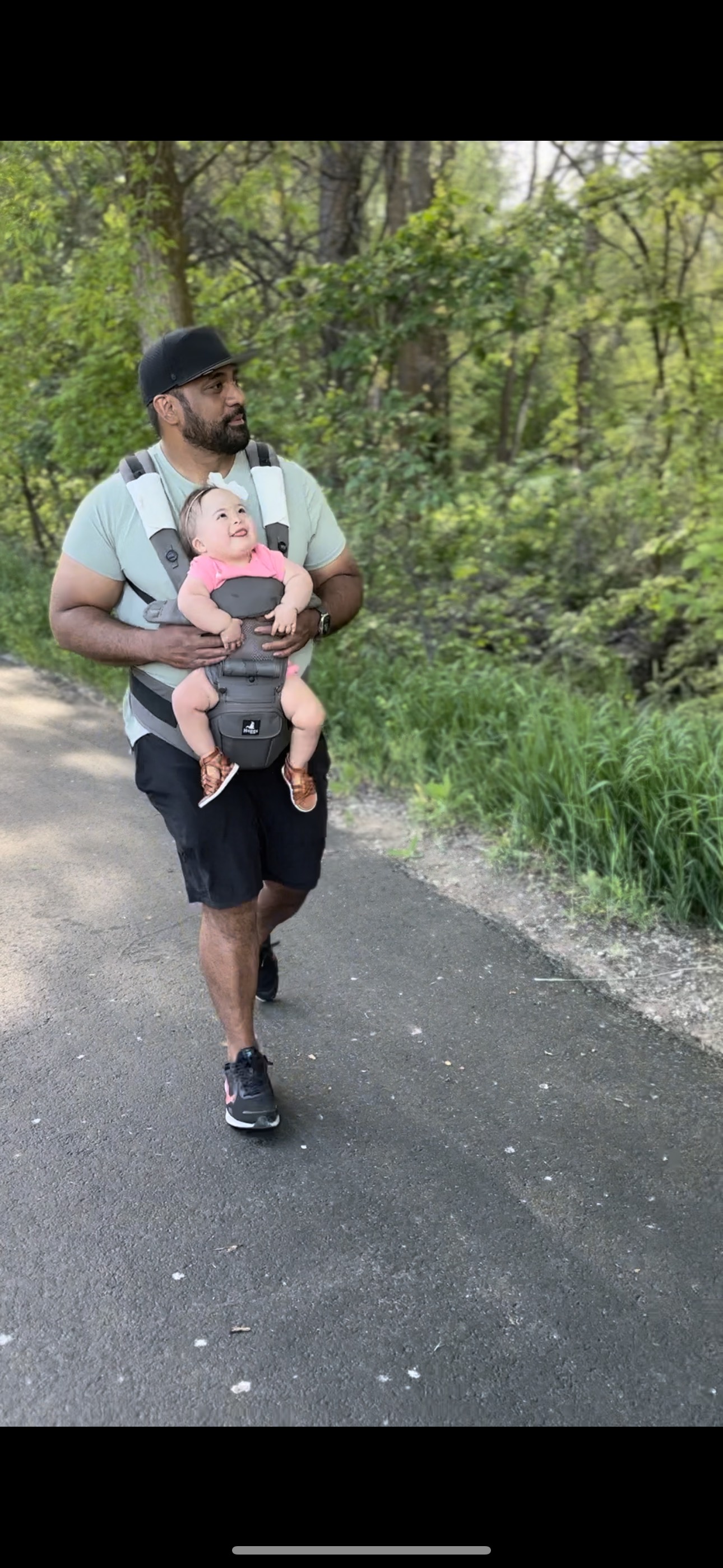 Jogging with store baby in carrier