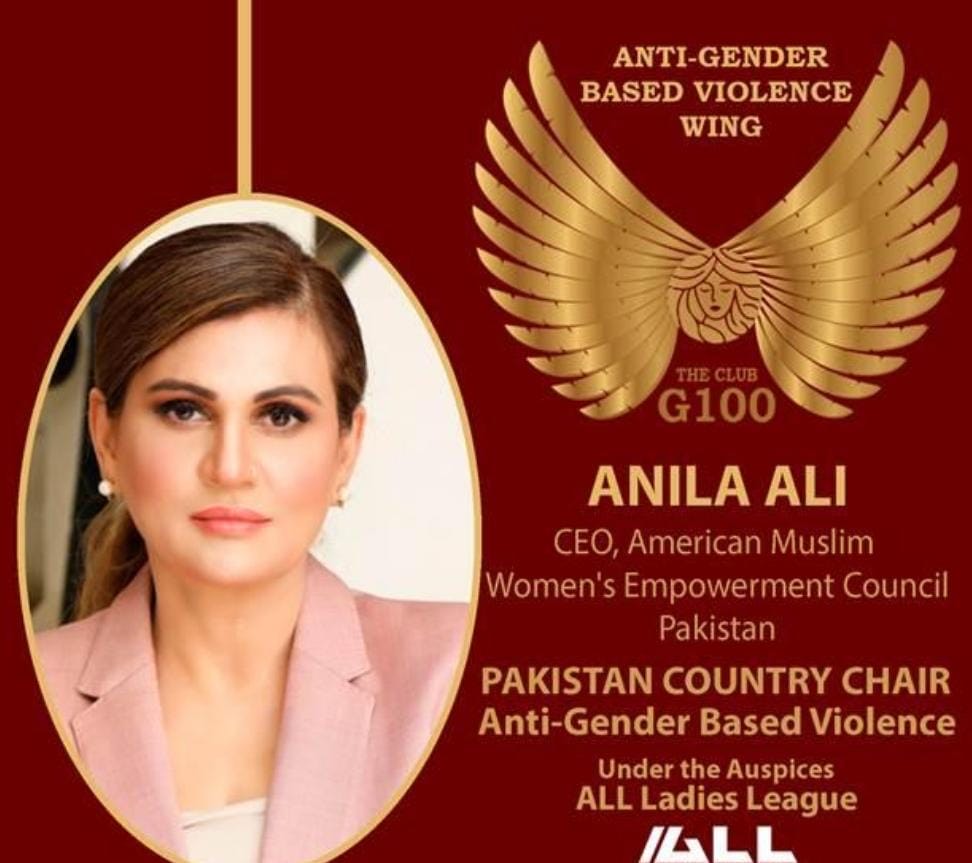 Anila Ali, Pakistani American Advocate Appointed G100 Anti- Gender ...