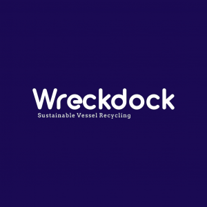 Wreckdock Maritime Vessel Recycling Logo Blue