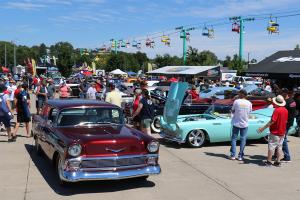 Cool vintage cars cruising the fairgrounds