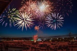 Fireworks over the fairgrounds