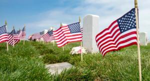 Cemetary with flag