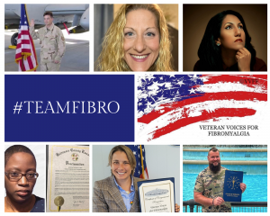 Veteran Voices for Fibromyalgia Team National Fibromyalgia Social Good Campaign 2023 #teamfibro Al Knoblock, Kristal Kent, Anu Datta, Myisha King, Kristen Thomasino, Evan Smith, Scott Bergers