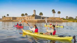 Kayaking in fornt of Castillo de San Marcos.