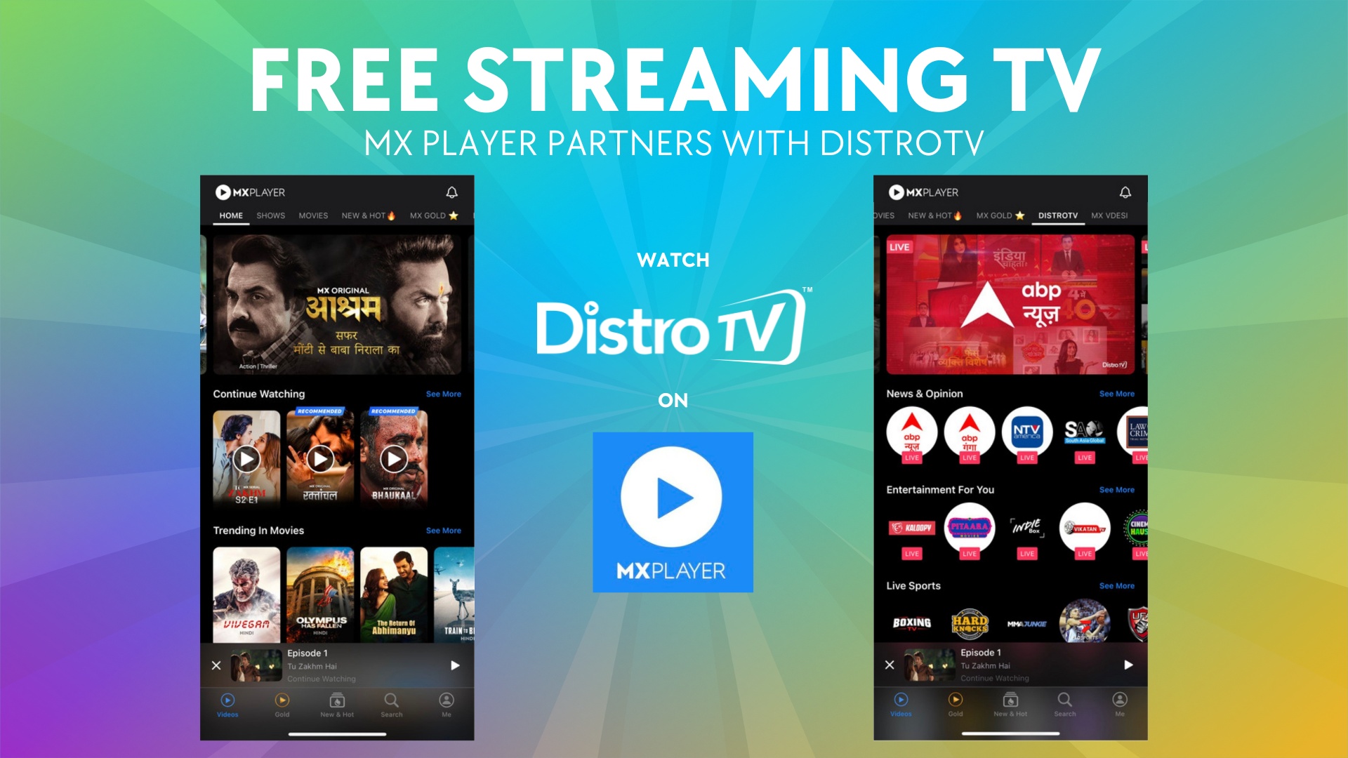 MX Player and DistroTV partner to build Indias largest Live TV Streaming Service