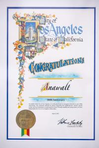 Los Angeles City Honors Anawalt Lumber's 100th Anniversary - AFV NEWS