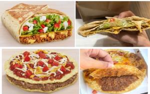 Photos of a Crunch Wrap Supreme as advertised next to a Crunch Wrap Supreme a customer received, and a Mexican Pizza as advertised next to a Mexican Pizza a customer received.Photos of a Crunch Wrap Supreme as advertised next to a Crunch Wrap Supreme a cu