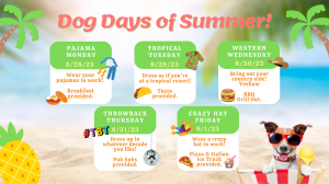 Dog Days of Summer Event Schedule