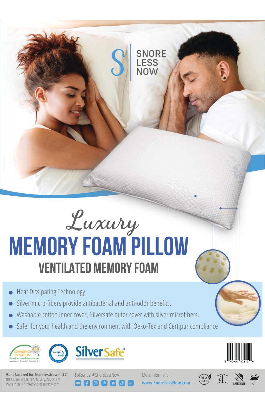 Snoreless pillow hot sale