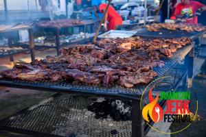 jerk chicken being roasted