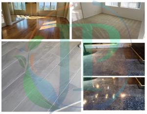 Collage of services, hardwood cleaning, carpet cleaning, tile and grout cleaning