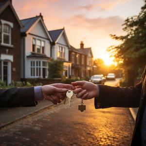 Realtor handing over keys