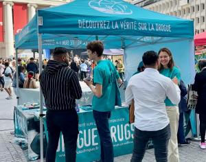 Sharing vital information with visitors to the Say No to Drugs booth