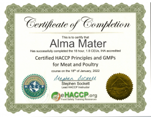 HACCP for Meat and Poultry