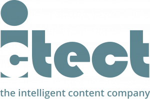Ictect's logo with tagline the Intelligent Content Company