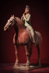 Tang terracotta horse with rider