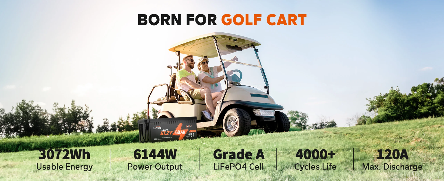 LiTime has Released the Newest 48V 60A LiFePO4 Battery, Specially for Golf  Carts
