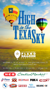 High In The Texas Sky Vertical 2023 H-E-B | Central Market Plano Balloon Festival