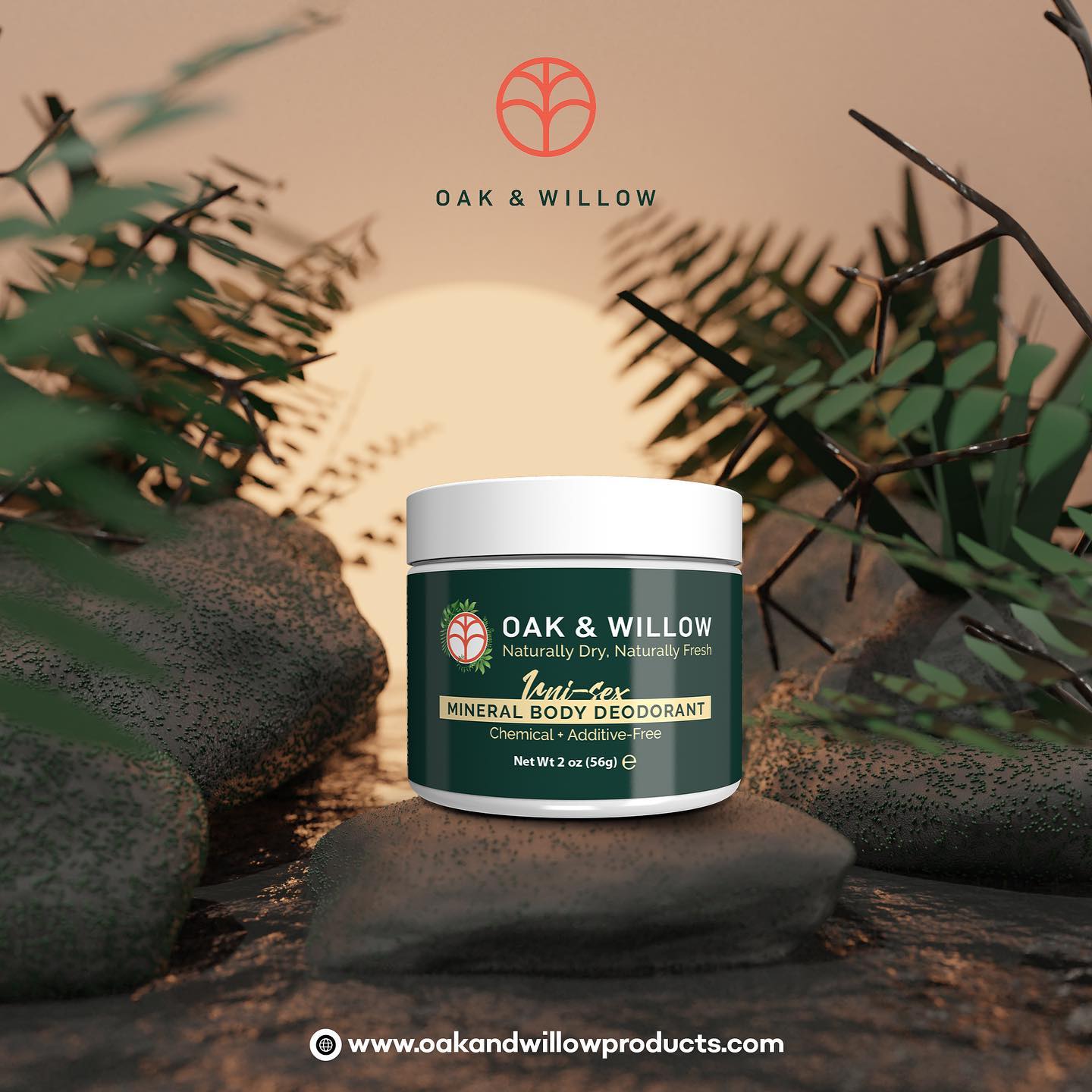 Oak and Willow, an all-natural scented mineral body deodorant, officially launches