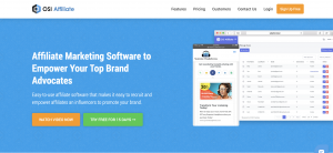 OSI Affiliate's intuitive homepage interface, designed for easy recruitment and empowerment of affiliates and influencers to boost brand visibility.